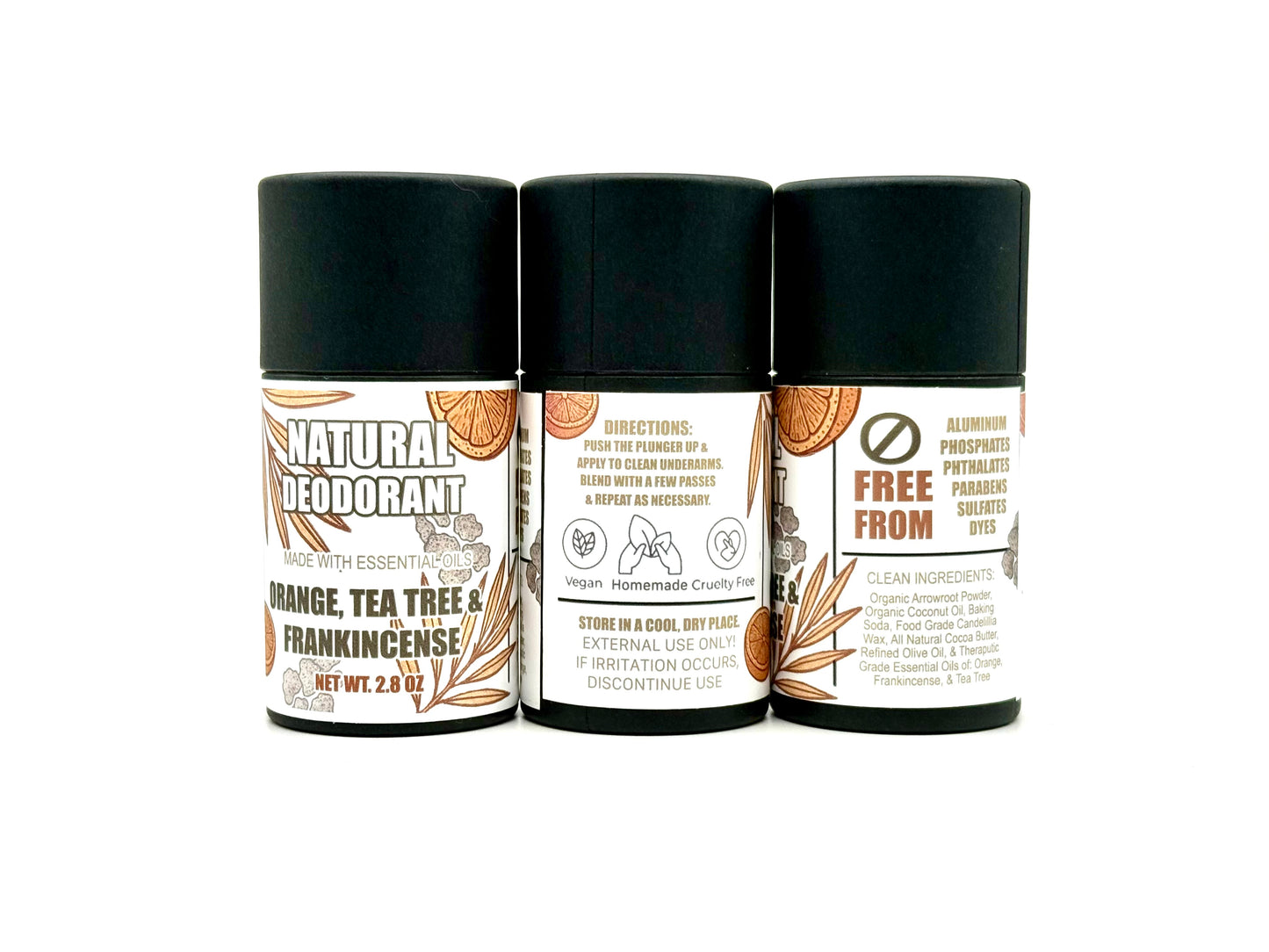 Orange, Frankincense & Tea Tree: Natural Essential Oil Deodorant