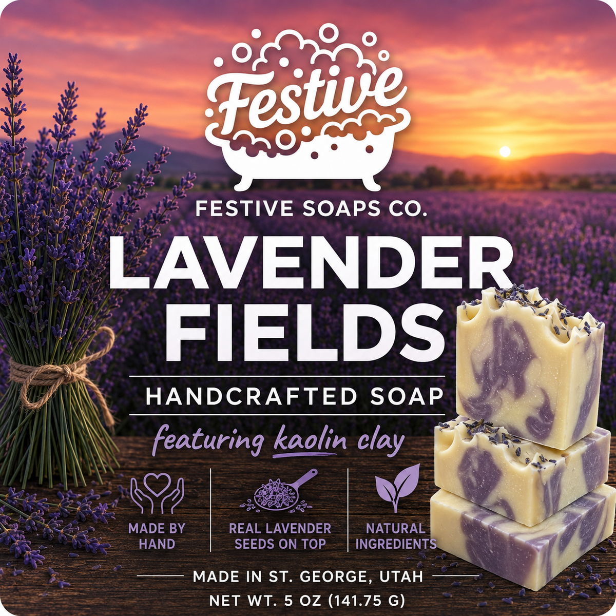 Lavender Fields: Homemade Artisan Plant-Based Soap