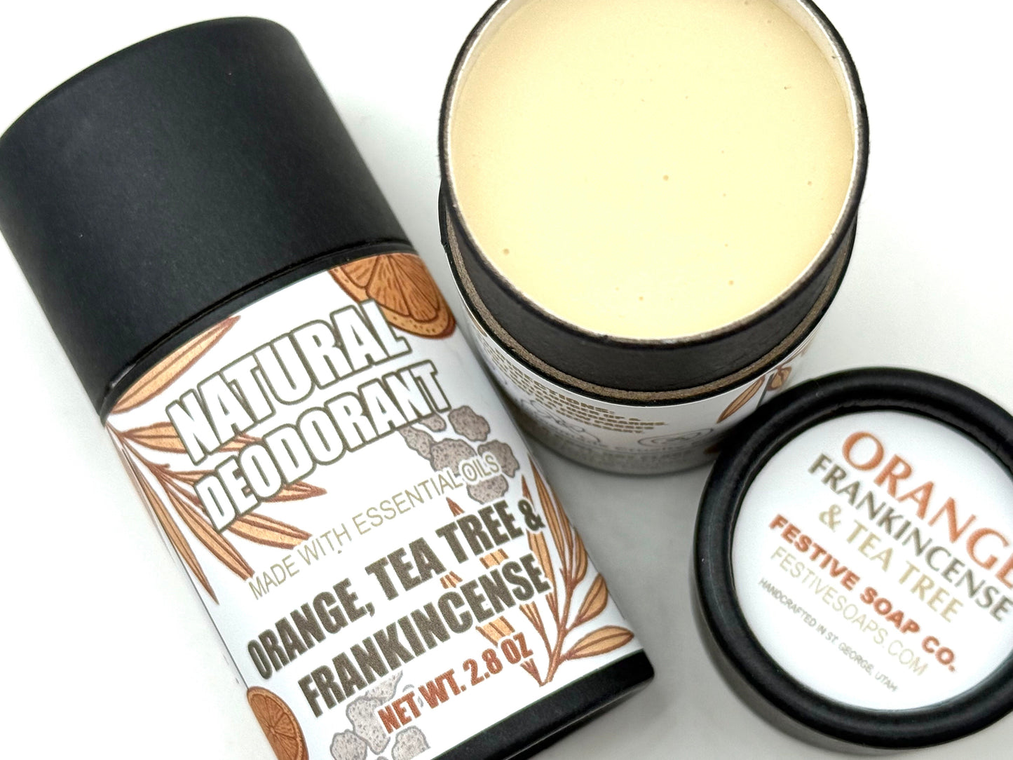 Orange, Frankincense & Tea Tree: Natural Essential Oil Deodorant
