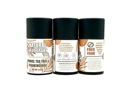 Orange, Frankincense & Tea Tree: Natural Essential Oil Deodorant